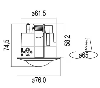 SENSORE PIR INCASS.230VAC BIANCO IP