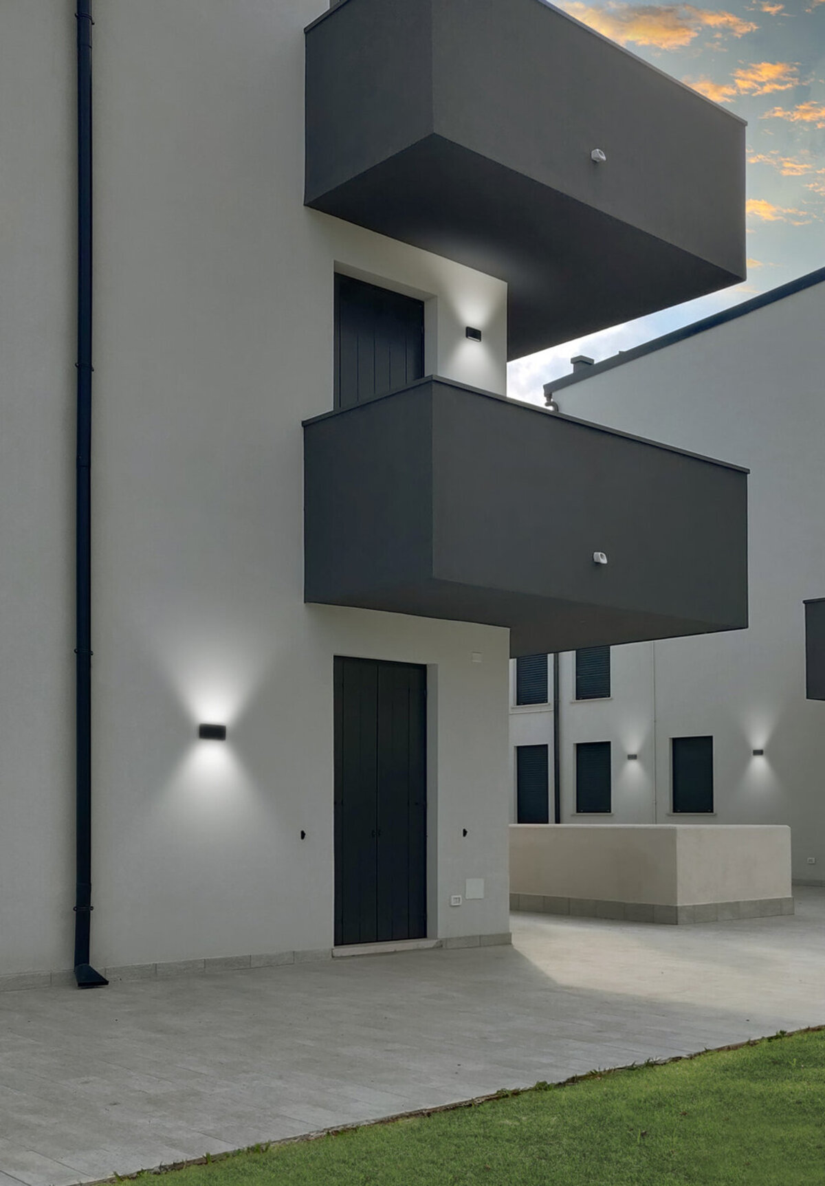 Applique LED IP54 Rettangolare 2x5W CCT Switch Antracite