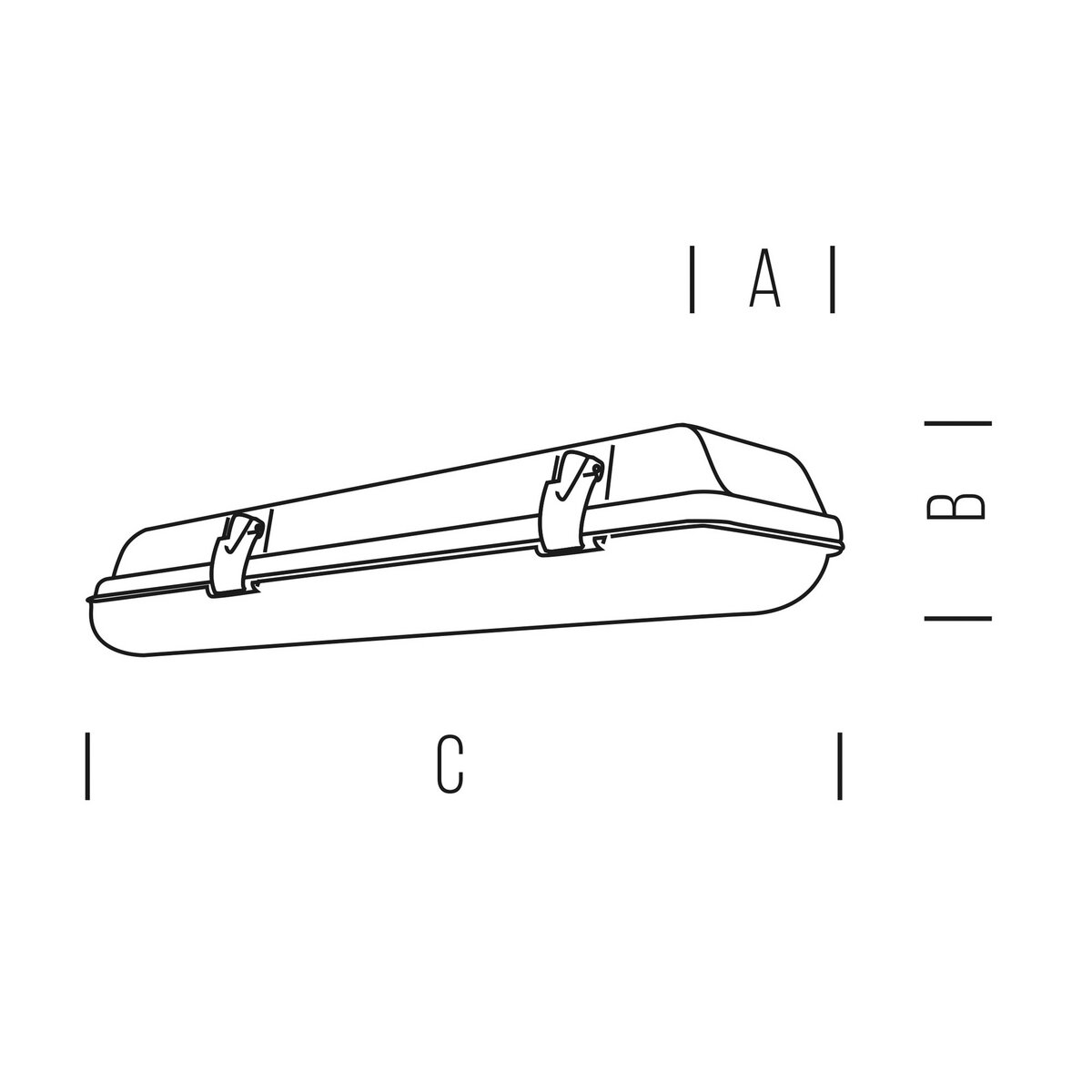 WPF2*1.5 Plafoniera Stagna 1562mm vuota per 2 tubi a LED