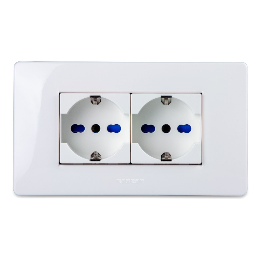 MIX PLACCA 4 POSTI BIANCO ASPEN