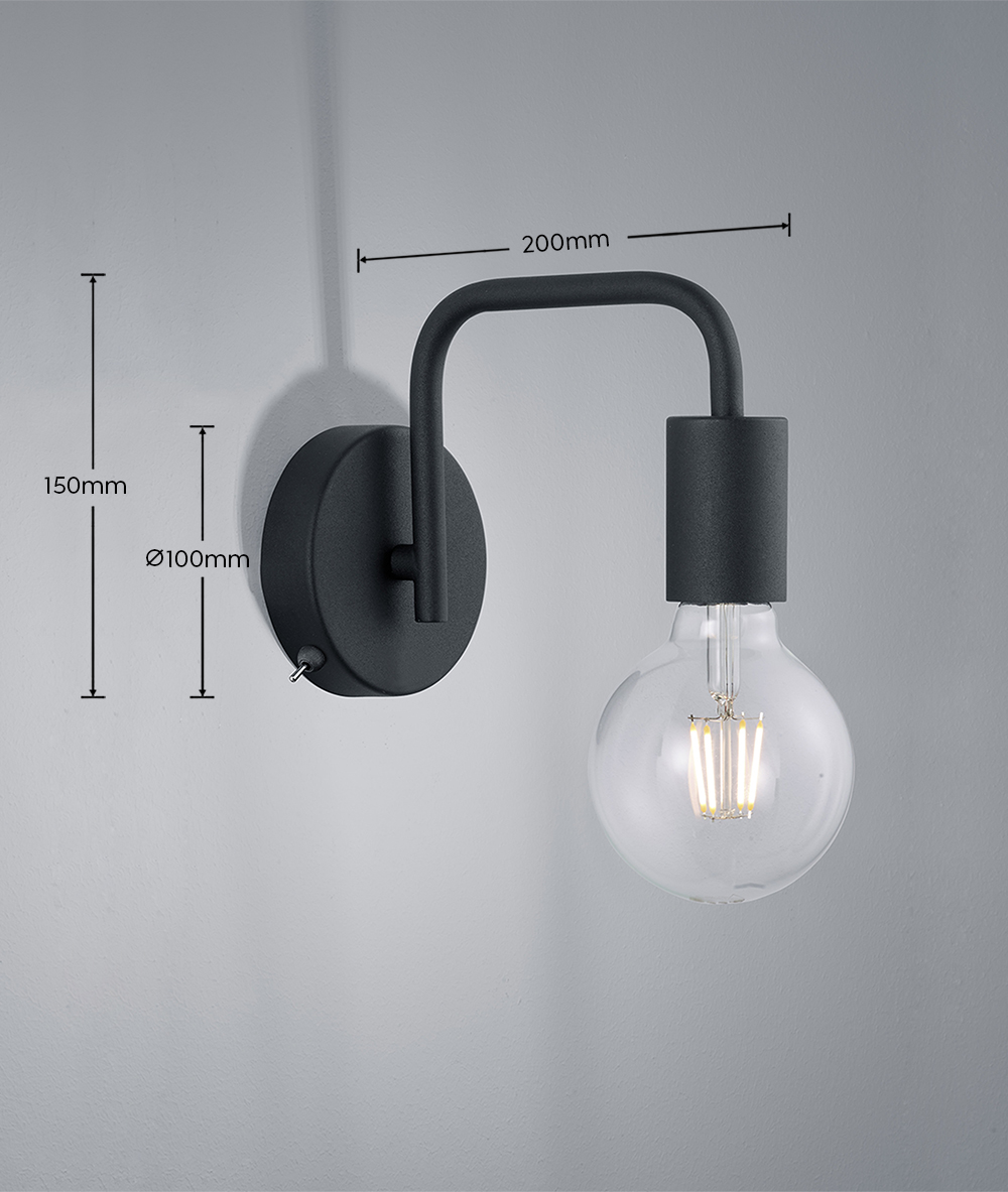 DIALLO APPLIQUE TUBO METALLO NERO P. 20CM