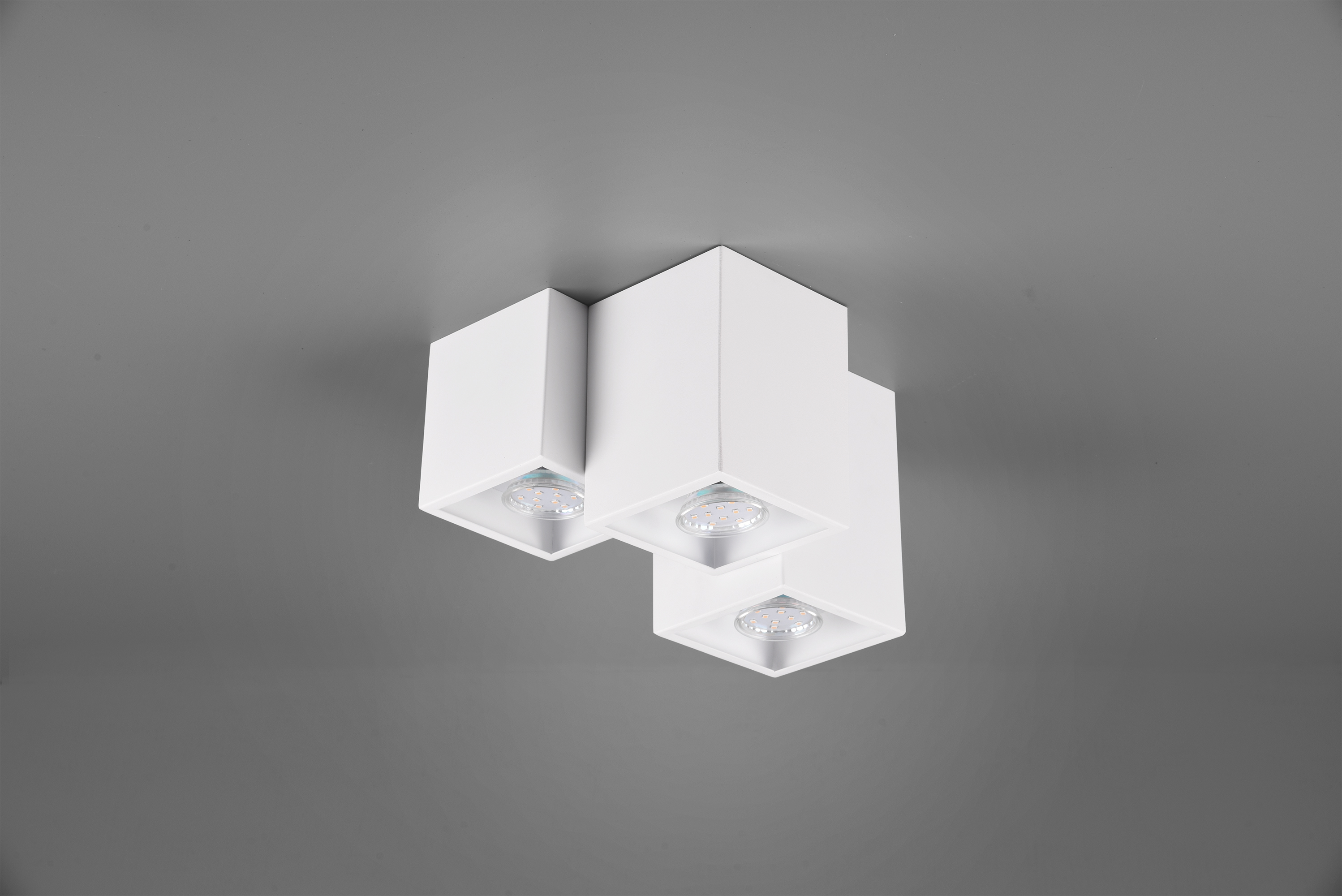 FERNANDO PLAFONIERA METALLO BIANCO OPACO 3 CUBETTI L. 23CM 