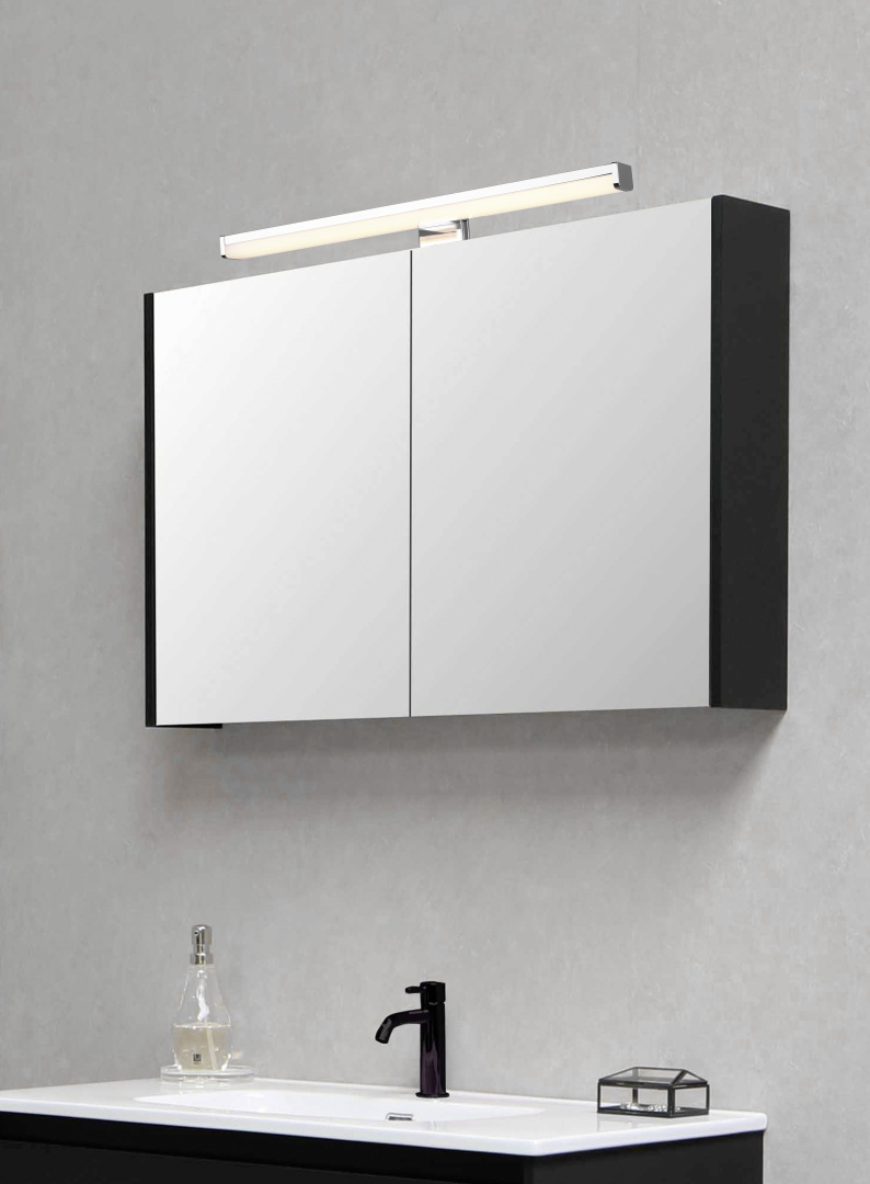 LINO H2O APPLIQUE CROMO ANCHE CON POSSIBILITA' DI AVVITARE SU SPECCHIO IP44 L. 40CM