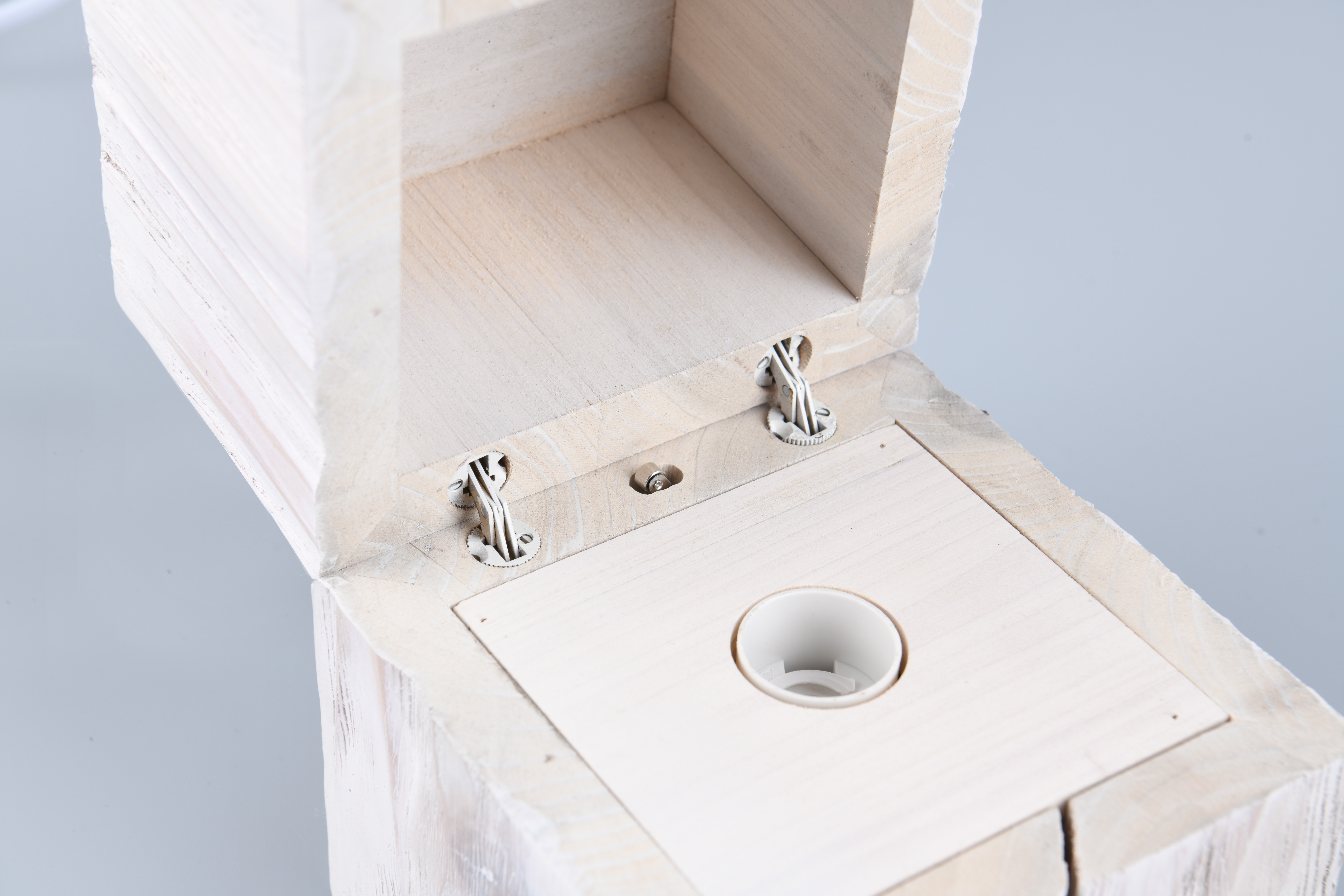 TREASURE LAMPADA DA TAVOLO E14-LED INCLUSA LEGNO BIANCO H. 16CM