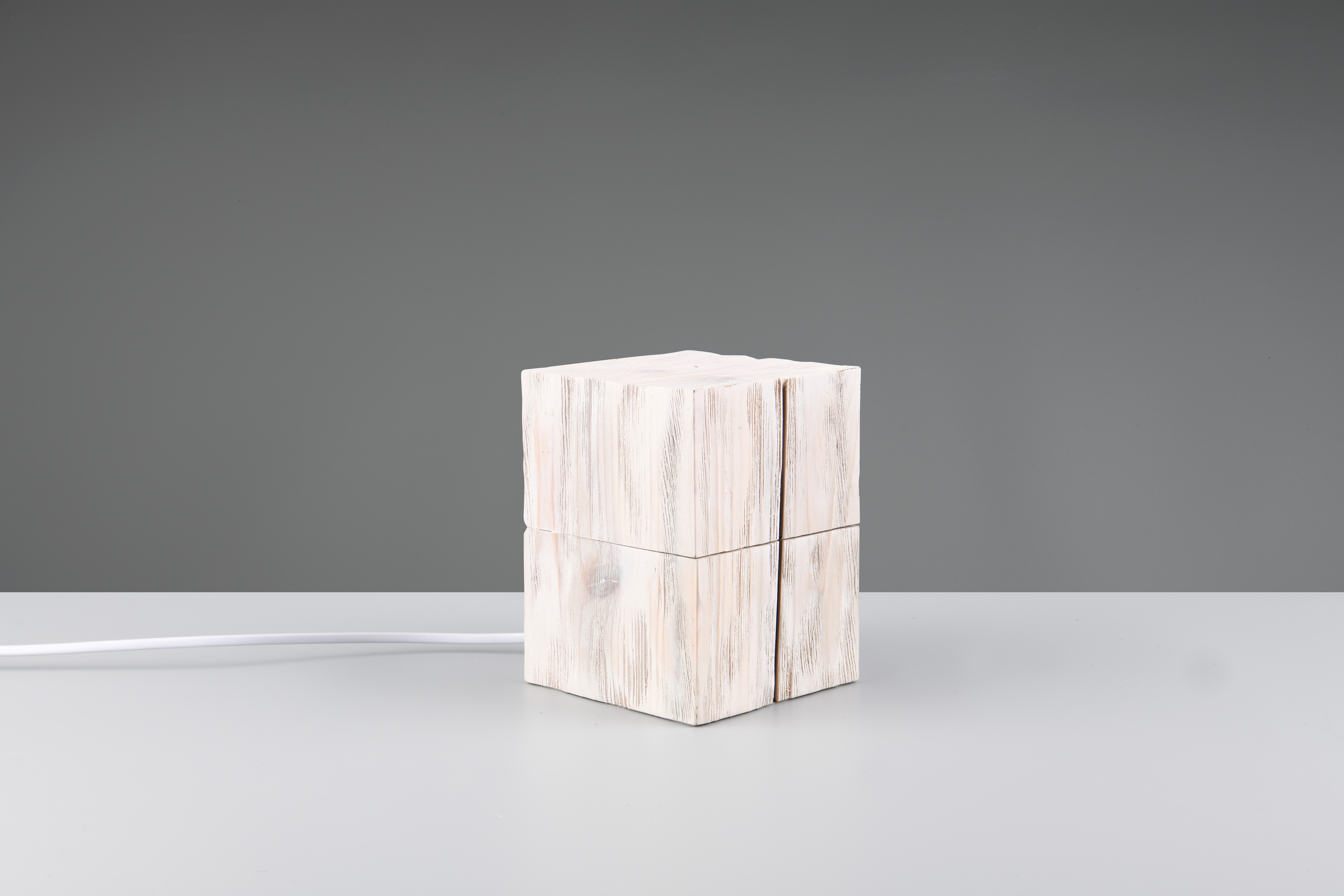 TREASURE LAMPADA DA TAVOLO E14-LED INCLUSA LEGNO BIANCO H. 16CM