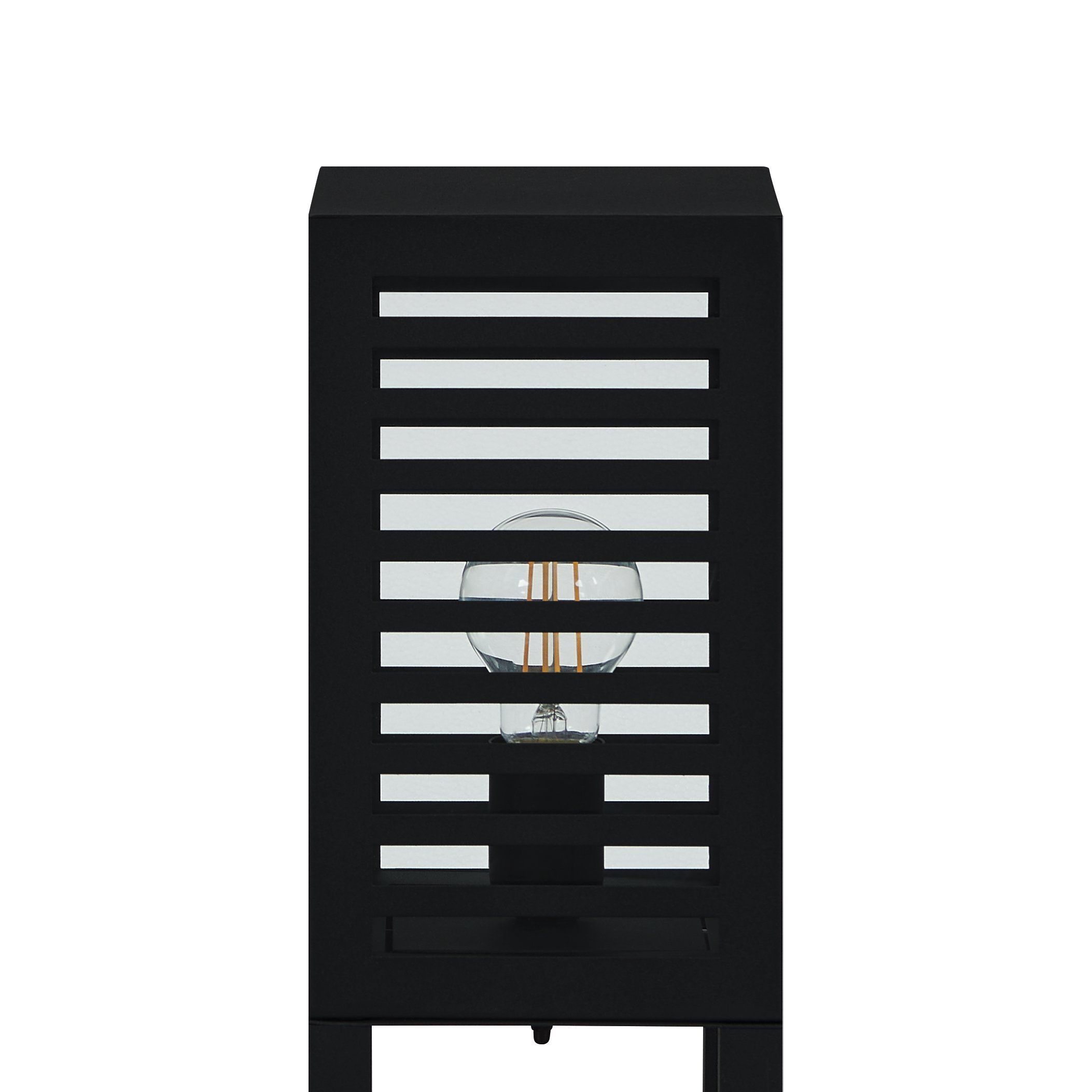 ALAMONTE 3 - Paletti basso - E27 1X60W - Struttura in alluminio, acciaio   / finitura nero; IP44;
L150 x 150 H450