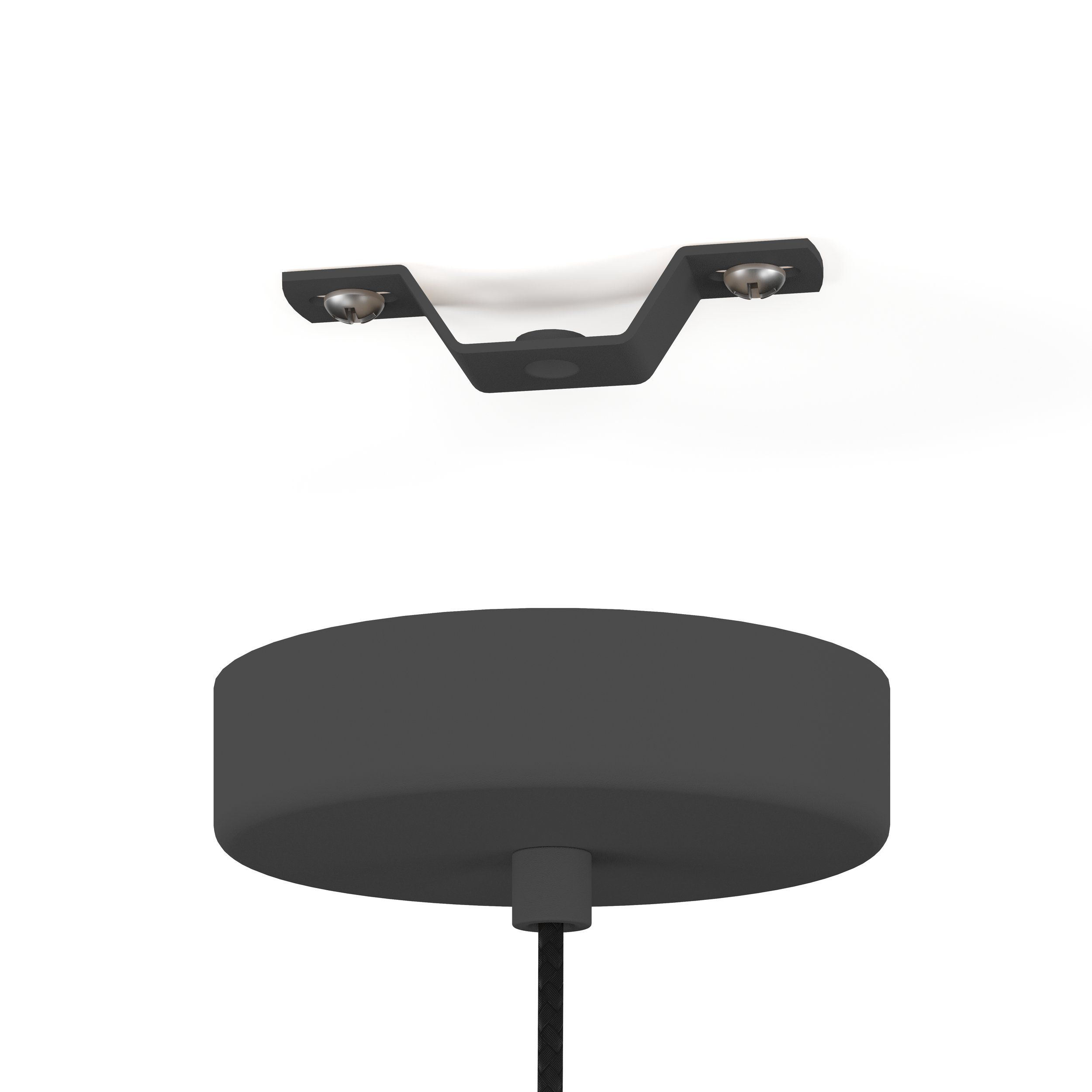 ALMERIMAR - Sospensione - E27 3X40W - Struttura in acciaio / finitura nero, ottone spazzolato; Diffusore in tessuto / finitura grigio, ottone;
Ø545 H1500