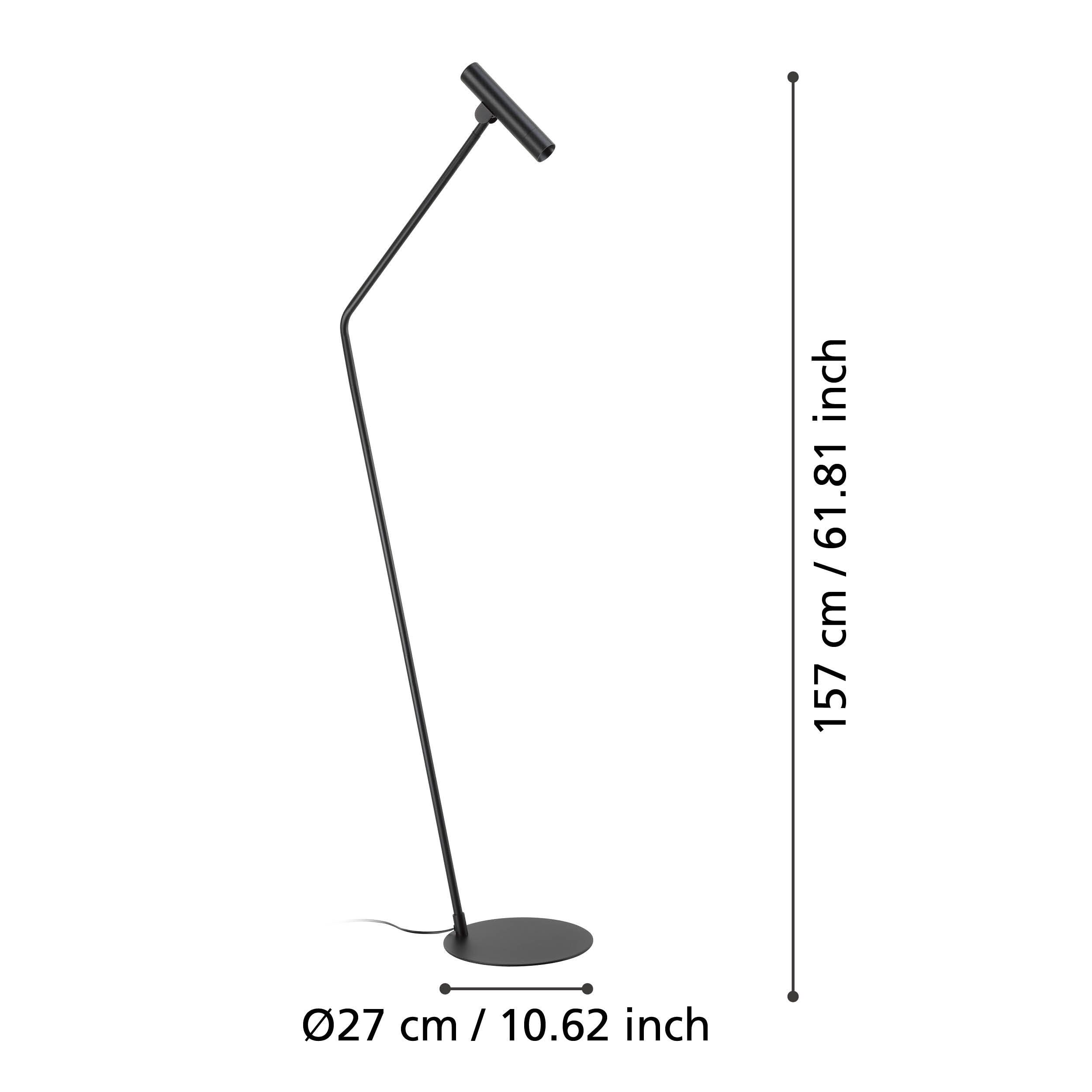ALMUDAINA - Piantana - LED 1X5W 3000K 480Lm inclusa - Struttura in acciaio / finitura nero;
H1570