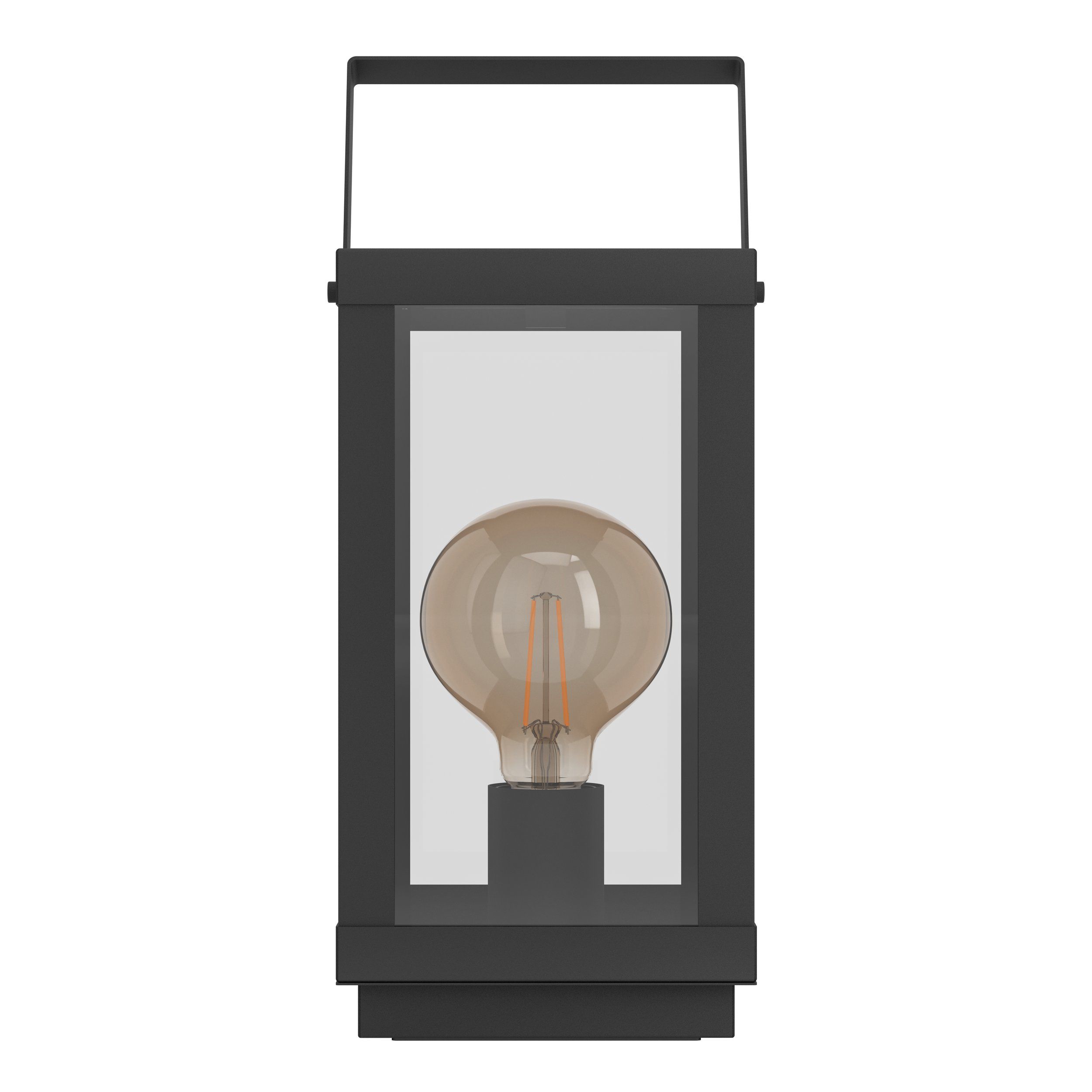 BRADFORD 1 - Lampada da tavolo - E27 1X60W - Struttura in acciaio / finitura nero; Diffusore in vetro / finitura chiaro;
L165 x 150 H370