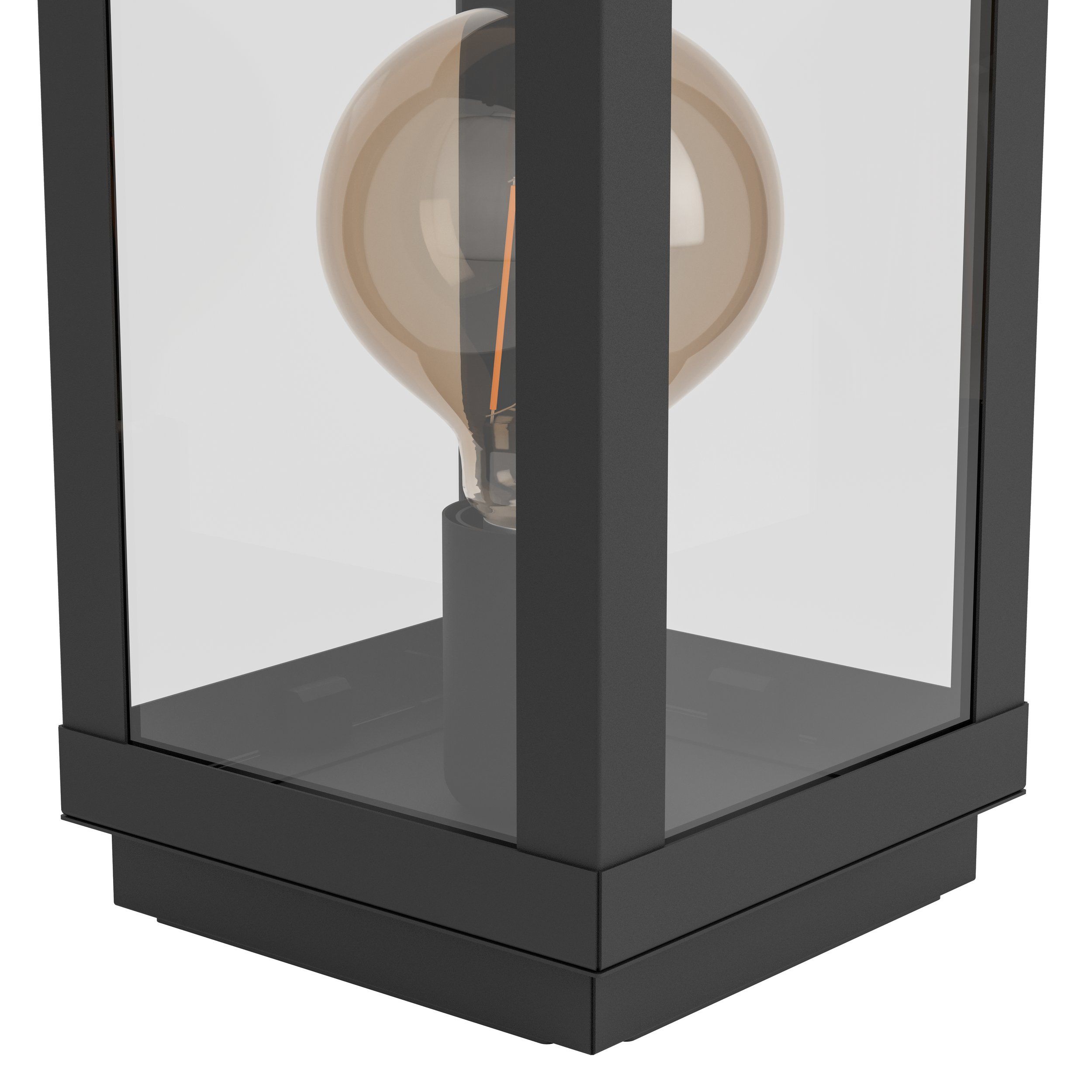 BRADFORD 1 - Lampada da tavolo - E27 1X60W - Struttura in acciaio / finitura nero; Diffusore in vetro / finitura chiaro;
L165 x 150 H370