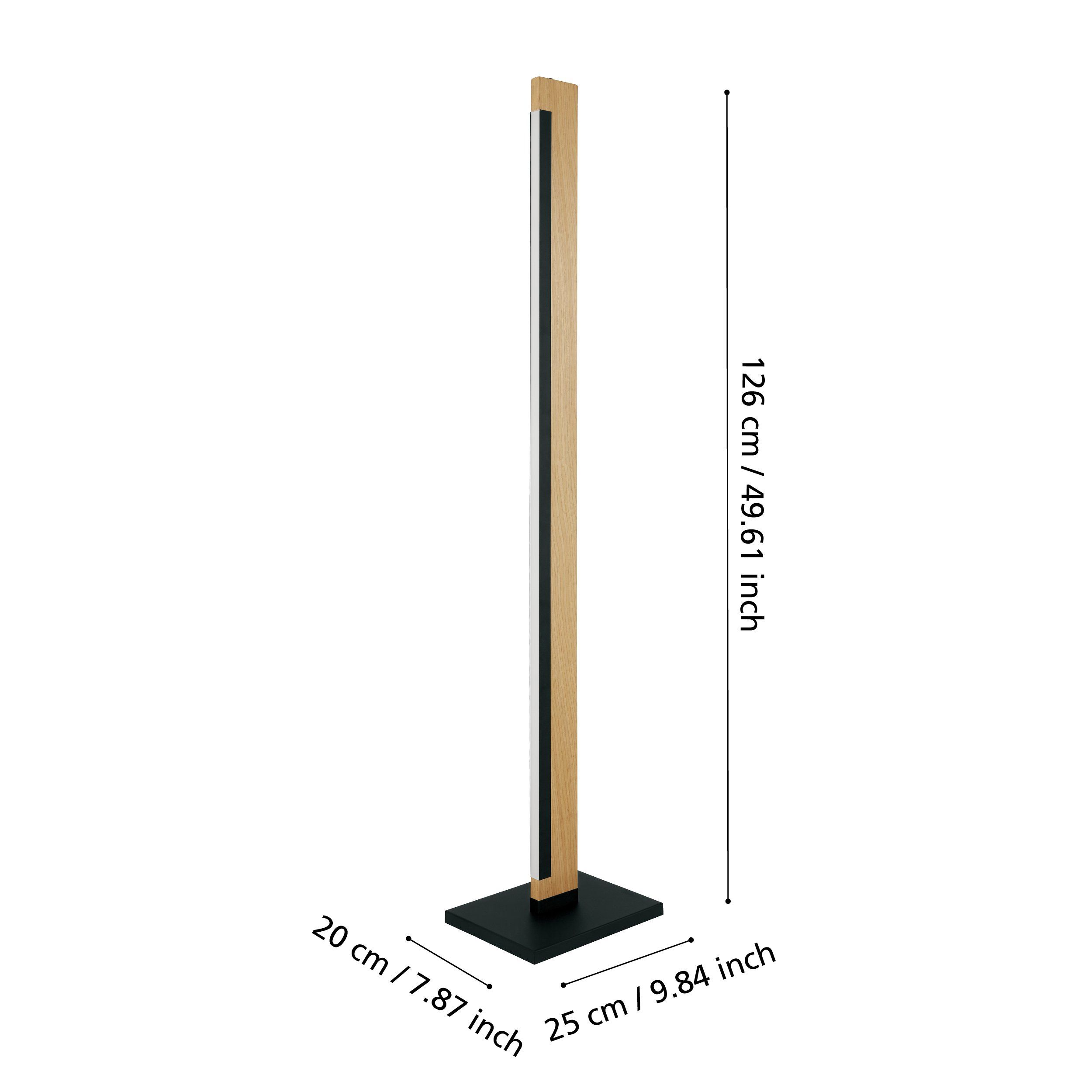 CAMACHO - Piantana - LED 19,5W 3000K 2400Lm inclusa - Struttura in metallo e legno / finitura nero, marrone; Diffusore in plastica / finitura bianco;
L75 x 20 H1260