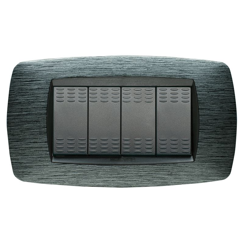 MODO PLACCA 4 POSTI SATINATO GRIGIO