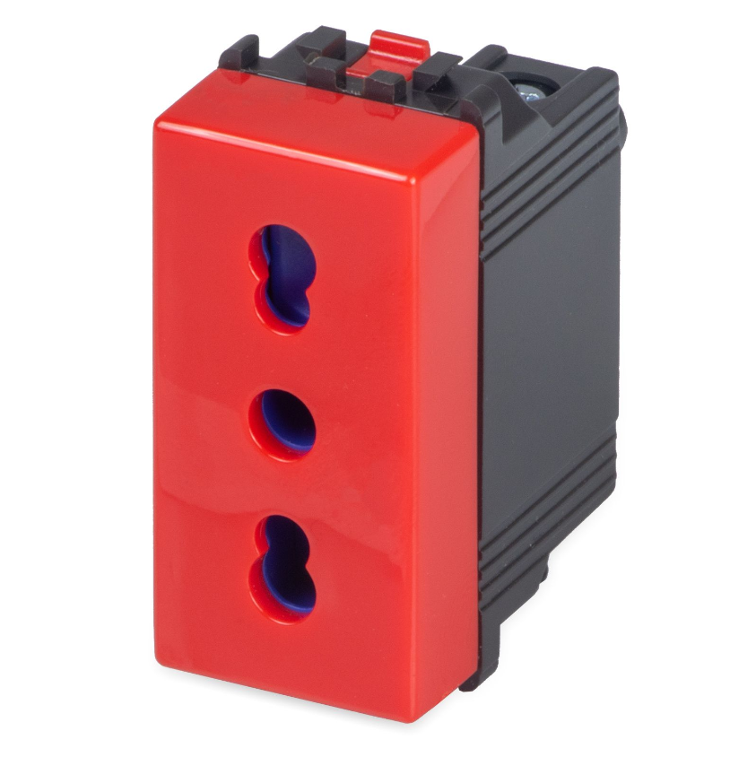 MIX PRESA 2P+T 16A BIVALENTE ROSSA
