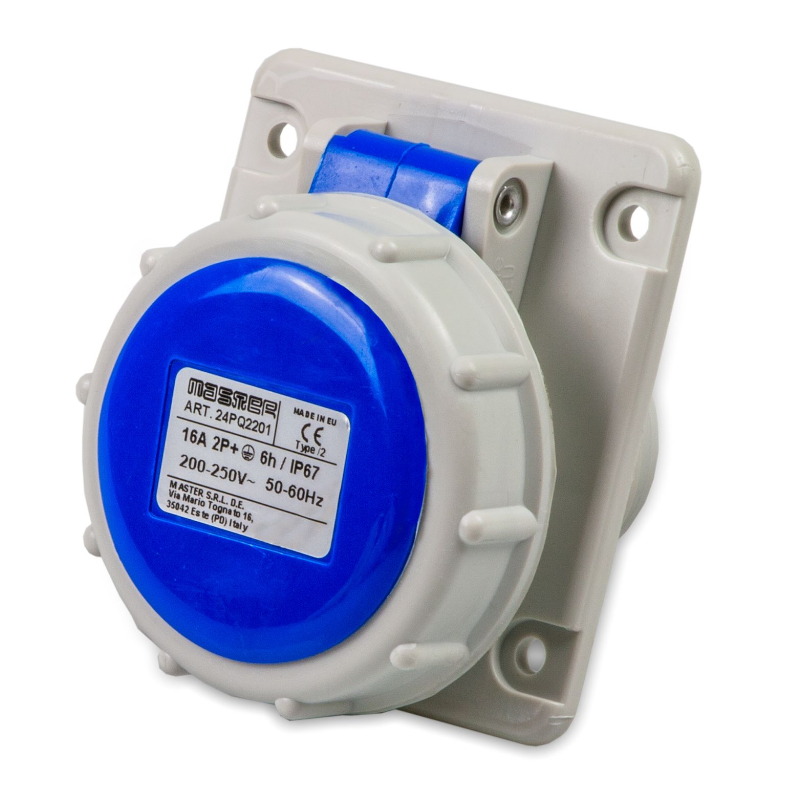 PR.QUA.2P+T 16A 230V 6H BLU IP67