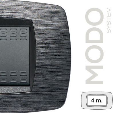 MODO PLACCA 4 POSTI SATINATO GRIGIO