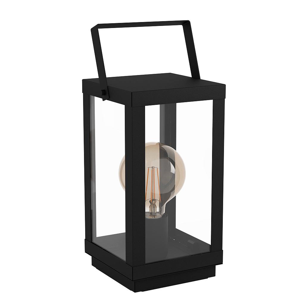 BRADFORD 1 - Lampada da tavolo - E27 1X60W - Struttura in acciaio / finitura nero; Diffusore in vetro / finitura chiaro;
L165 x 150 H370