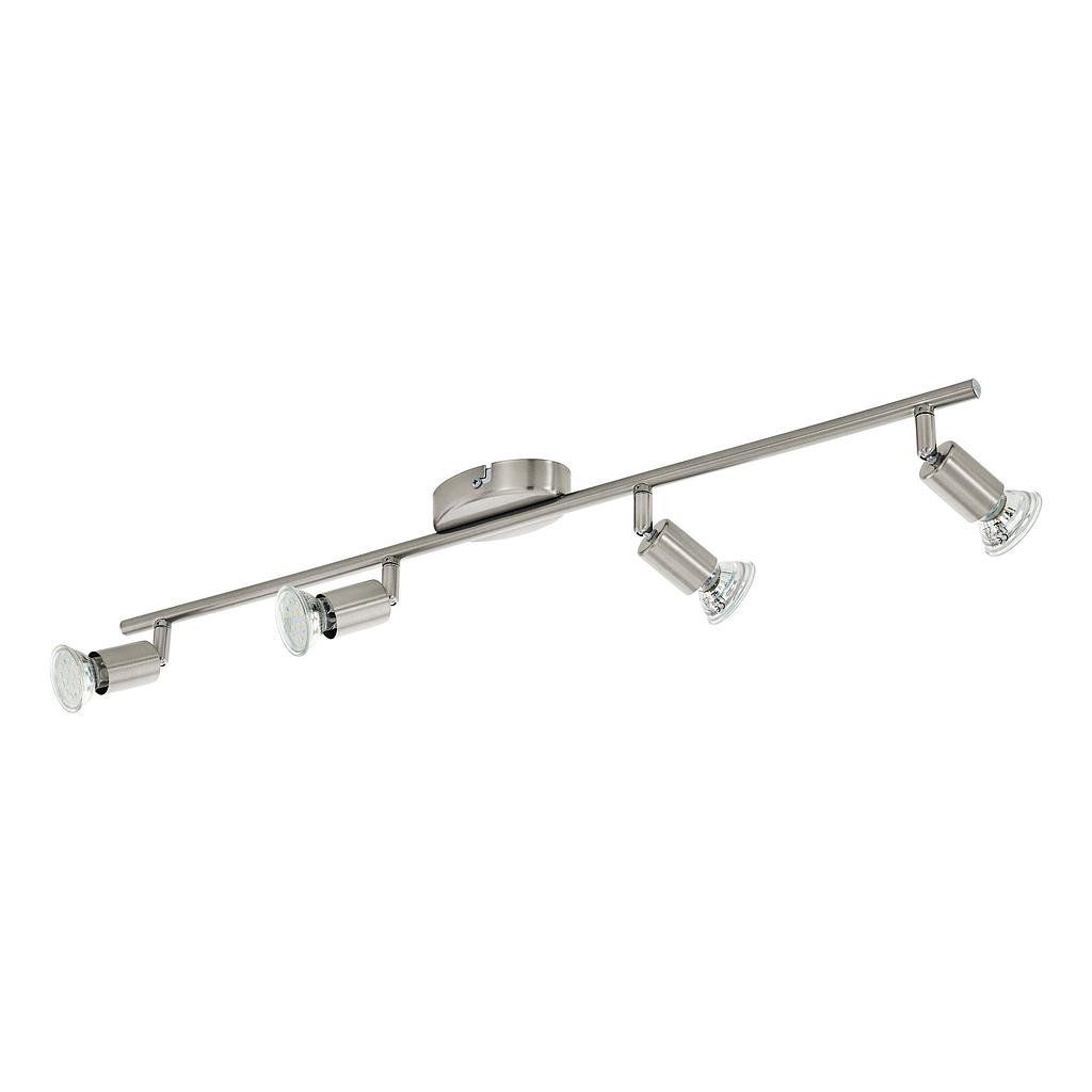BUZZ-LED - Faretti - GU10-LED 4X2,8W inclusa - Struttura in acciaio / finitura nichel opaco;
L685 x 65
