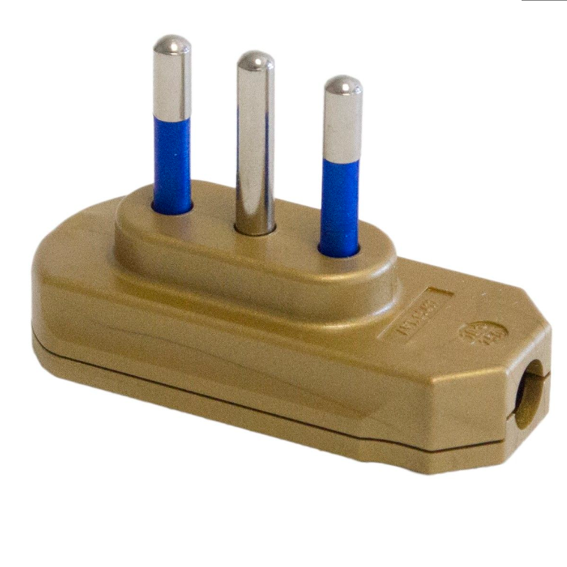 Spina piatta 10A 2P+T Oro               