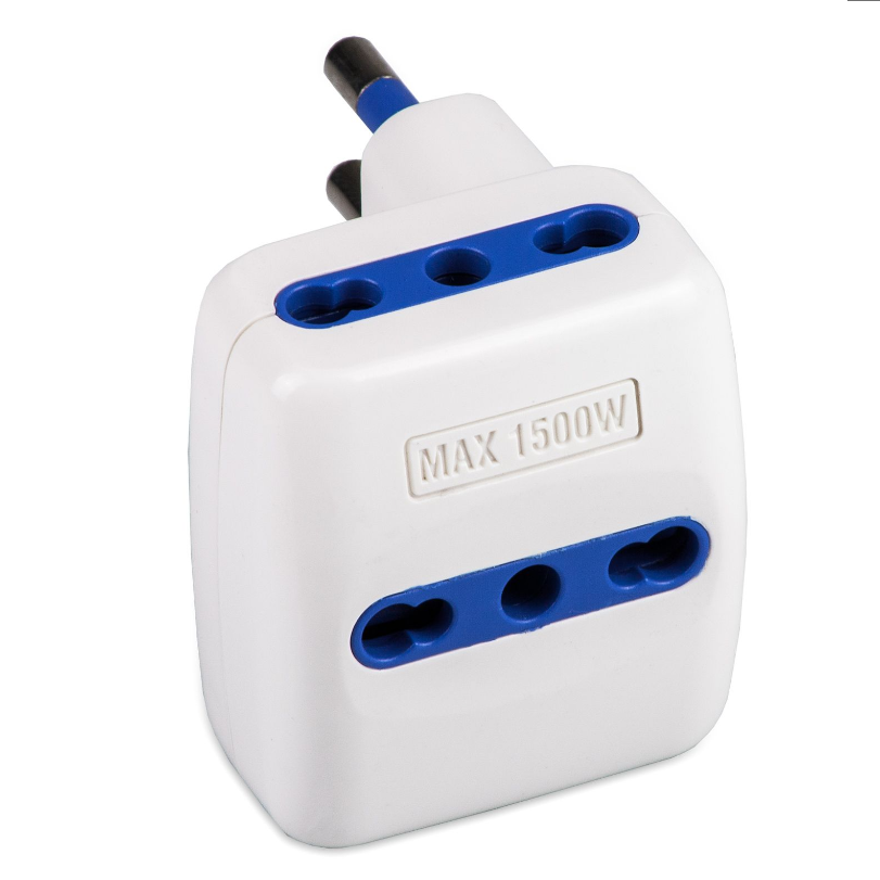 Adatt.Triplo disassato 16A 2P+T Bianco  