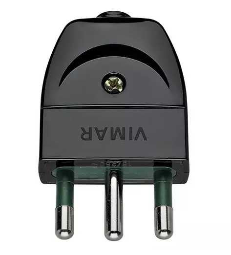 Spina 2P+T 16A S17 assiale nero