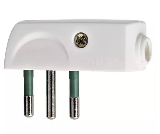 Spina 2P+T 10A SPA11 90° bianco