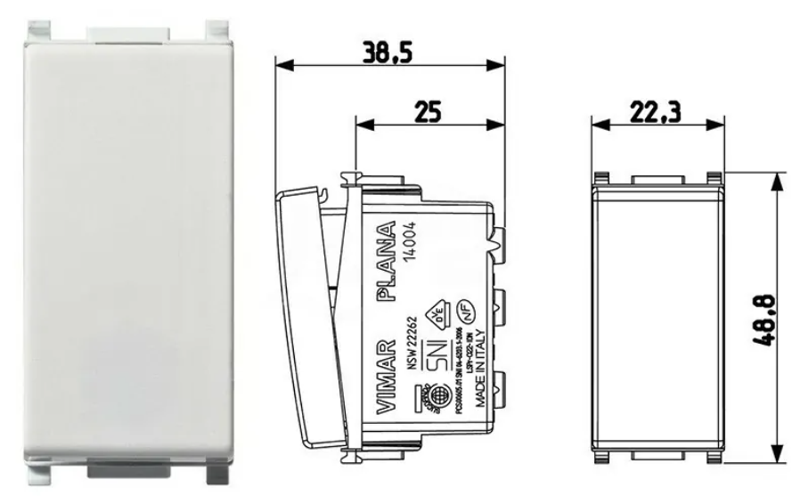 Deviatore 1P 10AX bianco