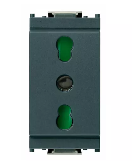 Presa 2P+T 16A P17/11 grigio