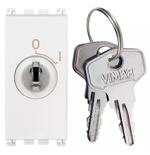 Interr. 2P 16AX +chiave unif. bianco