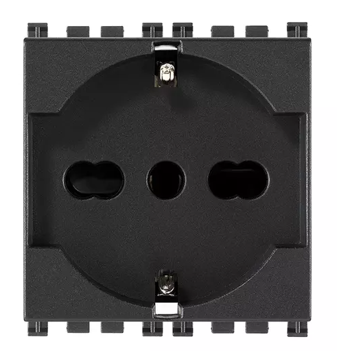 Presa 2P+T 16A universale grigio