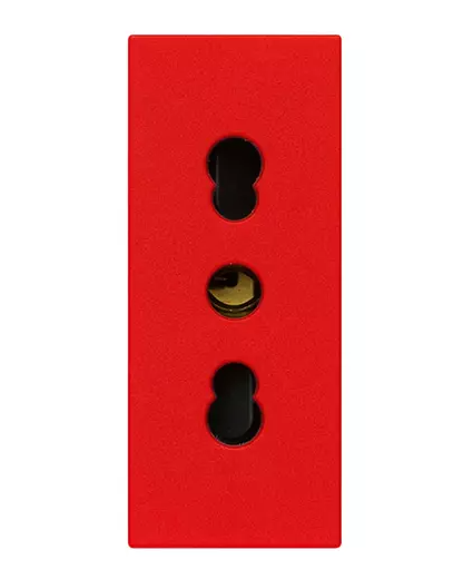 Presa 2P+T 16A P17/11 rosso