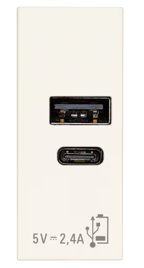 Alimentatore USB A+C 12W 2,4A 5V bianco