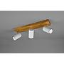 MARLEY BARRA 3 SPOTS CIL. BIANCHI BASE LEGNO NATURALE L. 49,5CM