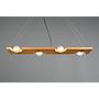 TAILOR SOSPENSIONE LEGNO NATURALE E METALLO ACCIAIO ANTICATO 4 LUCI L. 115CM